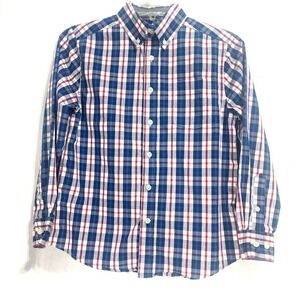Mason James Shirt Boys 10/12 Plaid Button Down Stretch Long Cuff Sleeves Pocket